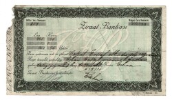 1930 Erken Cumhuriyet Dönemi ERBAA Ziraat Bankası Makbuz Senedi - Zelliç Biraderler Baskısı OSM164 - 