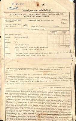 1931 Vakıf Paralar Müdürlüğü Antetli Damga Pullu Islak İmzalı EFM(N)12044 - 1