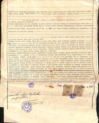 1931 Vakıf Paralar Müdürlüğü Antetli Damga Pullu Islak İmzalı EFM(N)12044 - 2