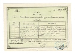 1932 Erken Cumhuriyet Dönemi Zile Şubesi T.C. Evkaf Umum Müdürlüğü (Vakıflar) Gayri Nakdi Tahsilat Makbuzu OSM47 - Gökçekoleksiyon