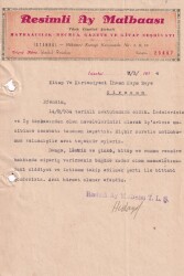1934 Resimli Ay Matbaası Kaşe Ve İmzalı İş Yeri Yazışması EFM(N)8213 - Gökçekoleksiyon