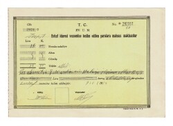 1934 Tokat Şubesi T.C. Evkaf Umum Müdürlüğü (Vakıflar) Vezne Makbuzu - Fratelli Haim Baskısı OSM48 - Gökçekoleksiyon