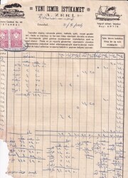 1934 Yeni İzmir İstikamet A.Zeki Osmanlıca Fatura EFM(N)8219 - Gökçekoleksiyon