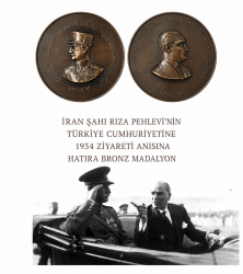 1934 Yılı Şah Rıza Pehlevi'nin Türkiye Ziyareti Anısına Basılan Bronz Madalyon ***ÇOK NADİR*** MVM2227 - 6