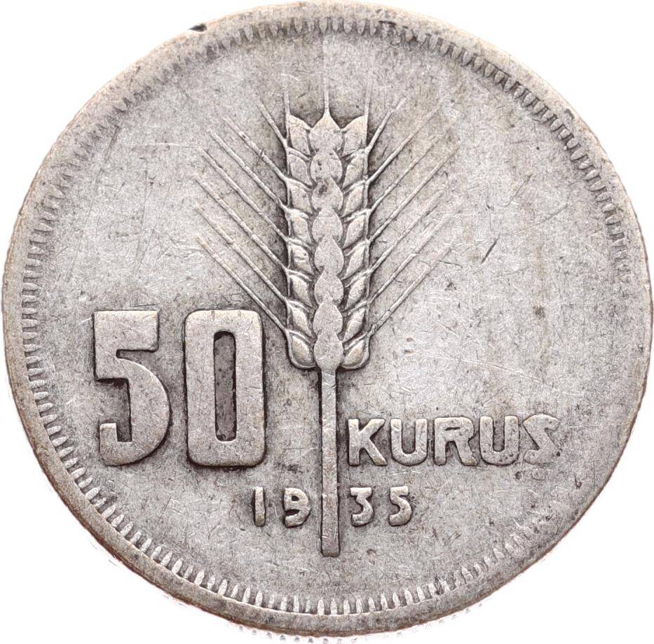1935 Yılı 50 Kuruş Gümüş - Temiz TCM3206 #135 - 3
