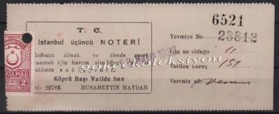 1936 Yılı İstanbul Üçüncü Noteri Makbuzu PYB2942 - 1