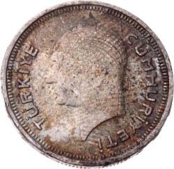 1937 Yılı 25 Kuruş Gümüş - ÇÇT TCM3289 - 2