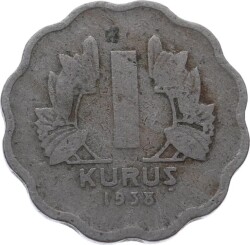 1938 1 Kuruş Haliyle TCM2962 - Gökçekoleksiyon