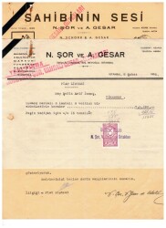 1938 Sahibinin Sesi -N.Şor ve A. Gesar Islak İmzalı Mektup EFM944 - 4