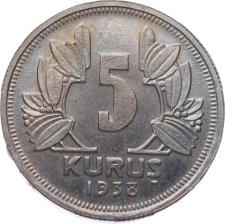 1938 Yılı 5 Kuruş ÇİL TCM2910 - Gökçekoleksiyon