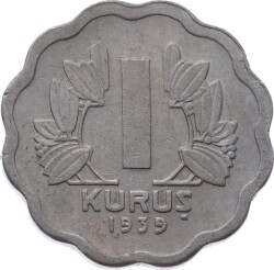 1939 1 Kuruş ÇÇT TCM2995 - Gökçekoleksiyon