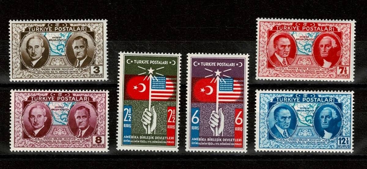 1939 ABD İstiklalinin 150. Yıl Dönümü Hatırası Tam Seri Pul Takımı (6 Adet) PPT2422 - 1