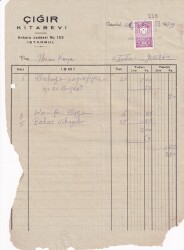 1939 Çığır Kitabevinden İhsan Kayaya Pullu Fatura EFM(N)8226 - Gökçekoleksiyon