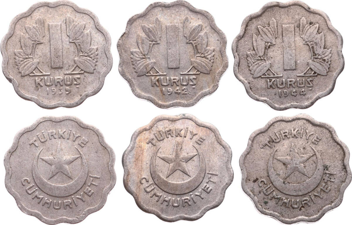 1939/42/42 Yılları 1 Kuruş Lotu TCM3204 - 1