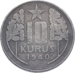 1940 Yılı 10 Kuruş ÇT TCM3115 - Gökçekoleksiyon