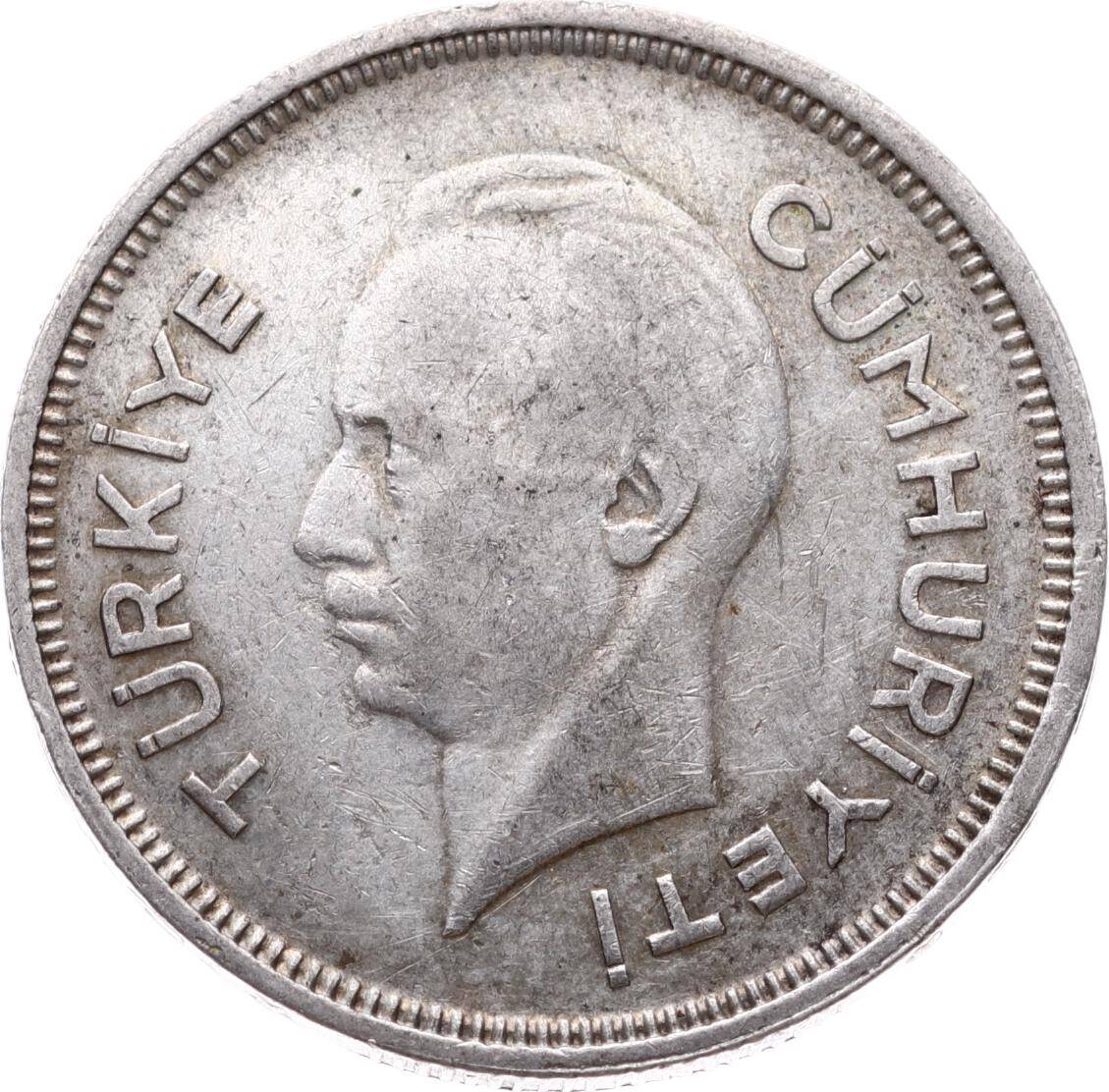 1941 Yılı 1 Lira Gümüş - ÇÇT TCM3291 - 2