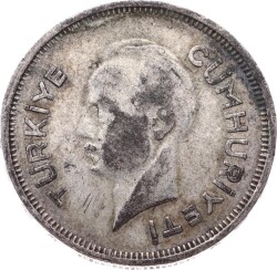 1941 Yılı 1 Lira Gümüş - ÇÇT TCM3292 - 2