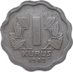 1942 1 Kuruş ÇÇT TCM966 - Gökçekoleksiyon