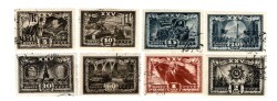 1942 SSCB II. Dünya Savaşı Dönemi Ekim Devrimi 25. Yılı Damgalı Tam Seri (8 Adet) PPT2831 - 