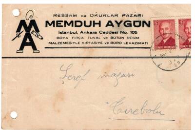 1943 İnönü 0.25 Kuruş Pullu Islak İmzalıEFM966 - 3
