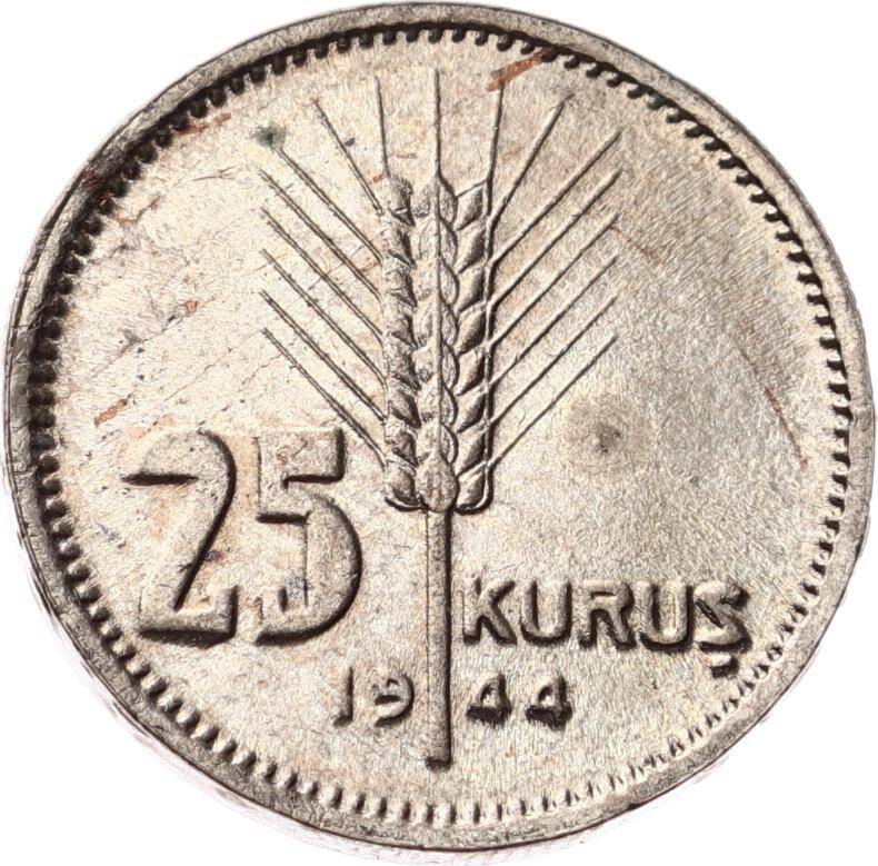 1944 Yılı 25 Kuruş - ÇİL TCM33311 - 1