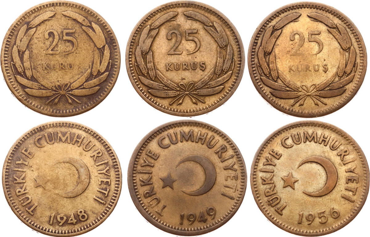 1948-49-56 Yılları 25 Kuruş - Temiz TCM3164 - 1