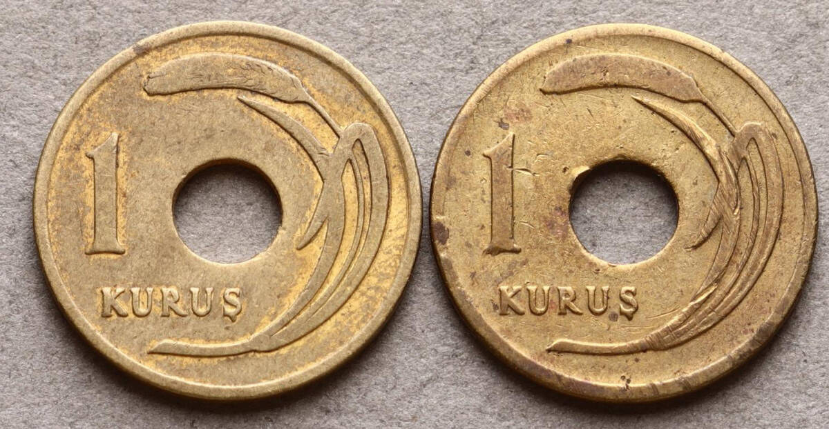 1948 Yılı 1 Kuruş (2 Adet) - ÇÇT TCM3197 - 1