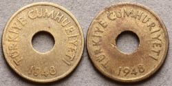 1948 Yılı 1 Kuruş (2 Adet) - ÇÇT TCM3197 - 2