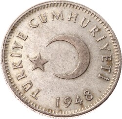 1948 Yılı 1 Lira Gümüş - ÇÇT TCM3310 #149 - 2