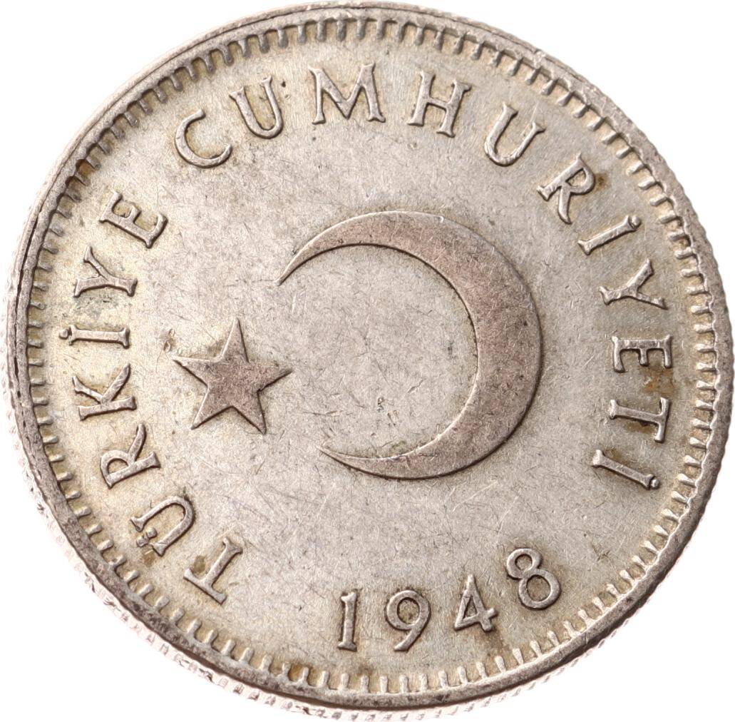 1948 Yılı 1 Lira Gümüş - ÇÇT TCM3310 #149 - 2