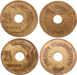 1948-49 Yılları 2½ Kuruş - Temiz+ TCM3166 - Gökçekoleksiyon