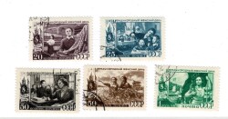 1949 SSCB 8 Mart Dünya Kadınlar Günü Kadın Hakları, Emek ve Sosyalizm Temalı Pul Grubu PPT2830 - 