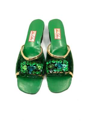 1950 Lüks Kundura Harika Tasarım Nostaljik Terlik Kullanılmamış BAK29 (N) - 2