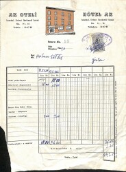 1951 Ak Oteli Hotel Ak - Hasan Sütlaç Antetli Damga Pullu Fatura EFM(N)12020 - Gökçekoleksiyon