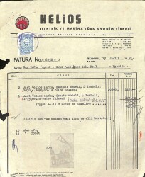 1952 Helios Elektrik Ve Makina Türk Anonim Şirketi - İrfan Kaymak Antetli Islak İmzalı Damga Pullu Fatura EFM(N)12076 - Gökçekoleksiyon