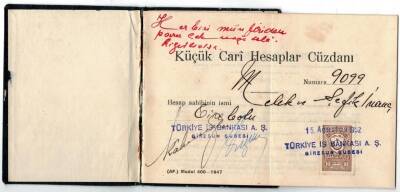 1952 Yılı İş Bankası Küçük Cari Hesap Cüzdanı EFM427 - 2