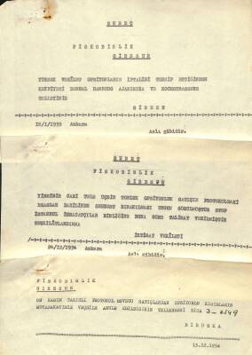 1954 - 1955 Fiskobirlik Antetli İş Yazışması 3lü Lot EFM(N)12055 - 1