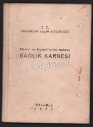 1954 İnhisarlar Müdürlüğü Memur Sağlık Karnesi EFM324 - Gökçekoleksiyon