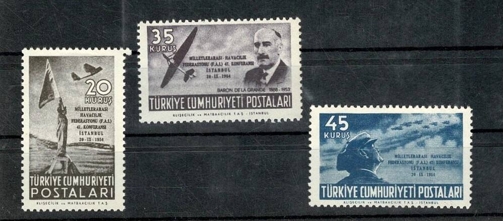 1954 Milletlerarası Havacılık Federasyonu (F.A.I.) 47. Konferansı Tam Seri Pul - Damgasız (MNH) PPT2502 - 1