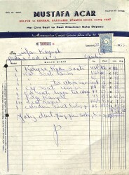 1955 Mustafa Acar Bolton Ve General Saatlerin Türkiye Genel Satış Yeri - İrfan Kaymak Antetli Islak İmzalı Damga Pullu Fatura EFM(N)12100 - Gökçekoleksiyon