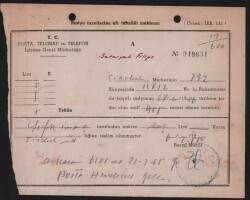 1955 Yılı Radyo Bataryalı Filips Radyo Ücretleri Makbuzu EFM504 - 1