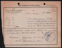 1955 Yılı Radyo Filips Cereyanlı Radyo Ücretleri Makbuzu EFM567 - 1