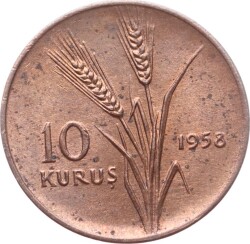 1958 Yılı 10 Kuruş - ÇİL TCM3187 - 3