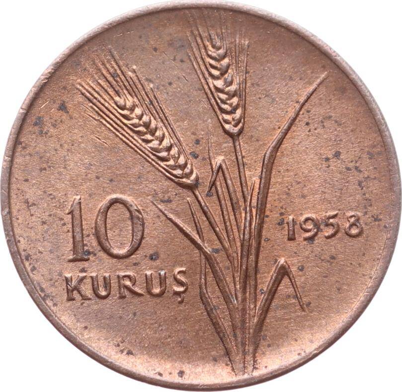 1958 Yılı 10 Kuruş - ÇİL TCM3187 - 3
