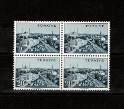 1958/1960 Memleket Serisi **EDİRNE** 4' lü Blok Pul Lux/ÇİL PPT2630 - Gökçekoleksiyon