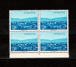 1958/1960 Memleket Serisi **ERZİNCAN** 4' lü Blok Pul Lux/ÇİL PPT2629 - Gökçekoleksiyon