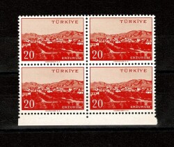 1958/1960 Memleket Serisi **ERZURUM** 4' lü Blok Pul Lux/ÇİL PPT2631 - Gökçekoleksiyon