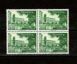 1958/1960 Memleket Serisi **ESKİŞEHİR** 4' lü Blok Pul Lux/ÇİL PPT2626 - Gökçekoleksiyon