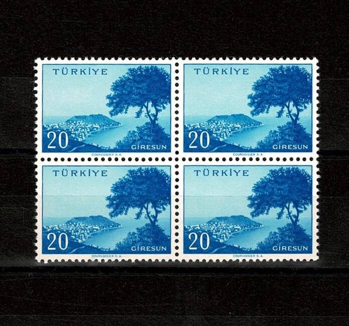 1958/1960 Memleket Serisi **GİRESUN** 4' lü Blok Pul Lux/ÇİL PPT2624 - 1