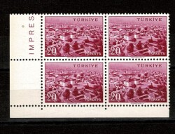 1958/1960 Memleket Serisi **ISPARTA** 4' lü Blok Pul Lux/ÇİL PPT2640 - Gökçekoleksiyon